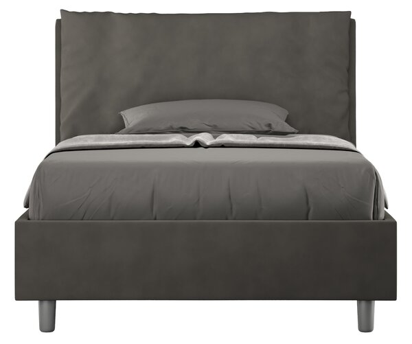 Letto 1 Piazza E Mezzo 110x190 cm Senza Rete Imbottito in Microfibra Antea Large Grigio