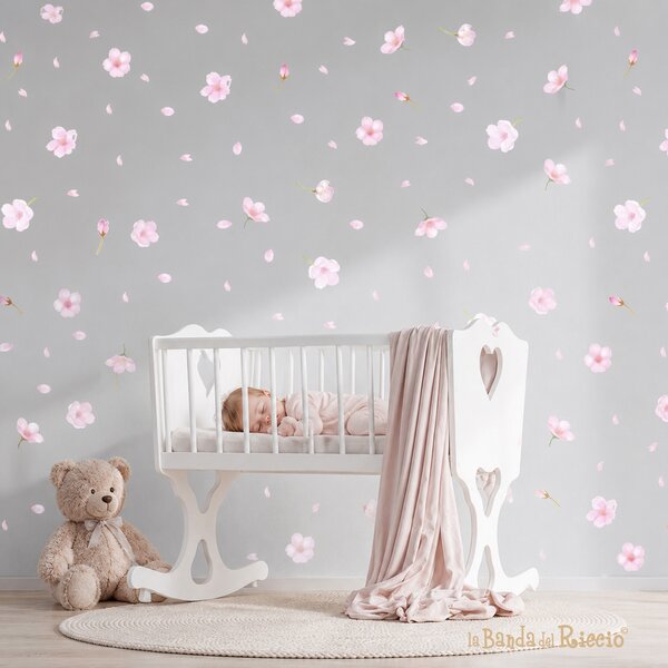 Pattern Fiori di Pesco Patterns - Adesivi Murali per Bambini