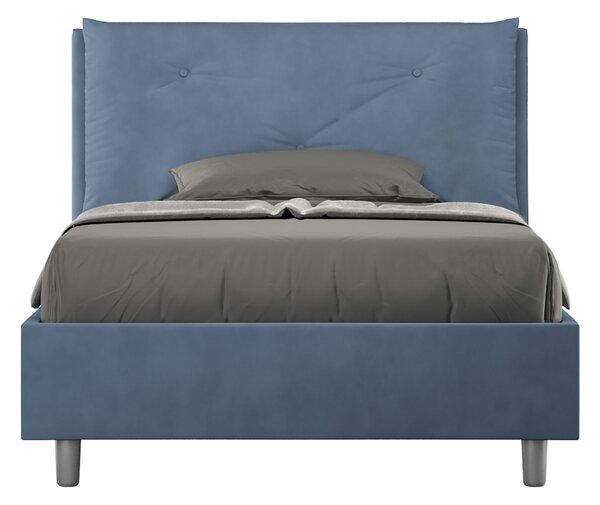 Letto 1 Piazza E Mezzo 110x190 cm Senza Rete Imbottito in Microfibra Appia Large Blu