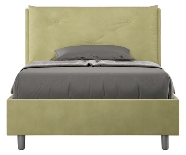 Letto 1 Piazza E Mezzo 110x190 cm Senza Rete Imbottito in Microfibra Appia Large Tè Verde