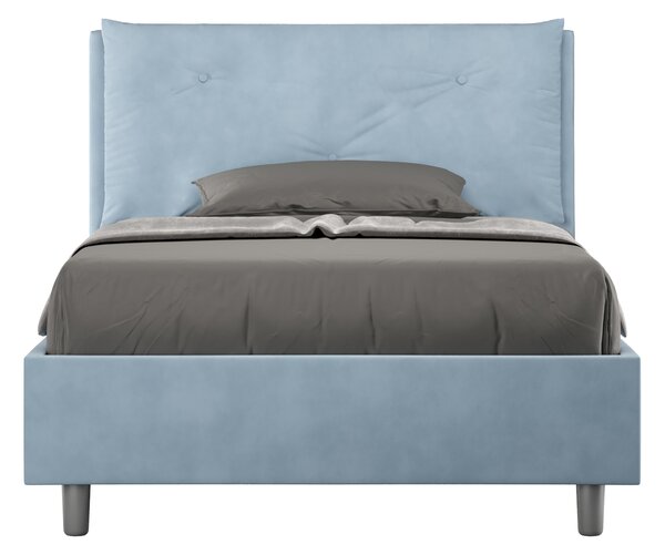 Letto 1 Piazza E Mezzo 110x190 cm Senza Rete Imbottito in Microfibra Appia Large Azzurro