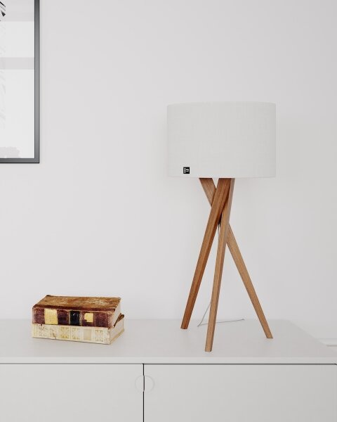 ByRydens 4002720-6002 - Lampada da tavolo VEGA 1xE27/8W/230V bianco/rovere