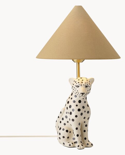 Lampada da tavolo in ceramica dipinta a mano Leona