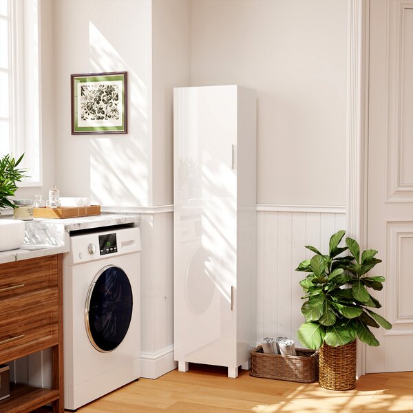 HOMCOM Colonna Bagno Moderna con 2 Armadietti e Ripiani Regolabili, 40x30x167.5 cm, Bianco