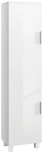 HOMCOM Colonna Bagno Moderna con 2 Armadietti e Ripiani Regolabili, 40x30x167.5 cm, Bianco