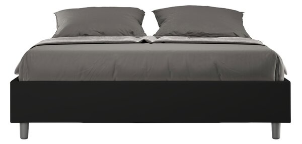 Letto Matrimoniale 160x190 cm Senza Rete Senza Testata Imbottito in Similpelle Azelia Nero
