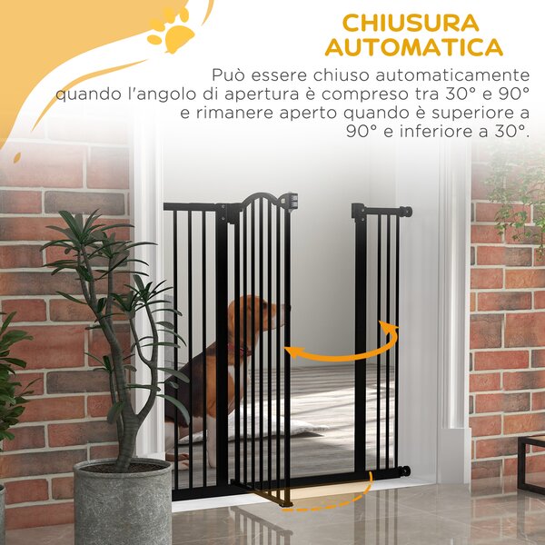 PawHut Cancellino per Cani Estensibile Senza Viti Regolabile da 74-100 cm in Metallo, Nero|Aosom