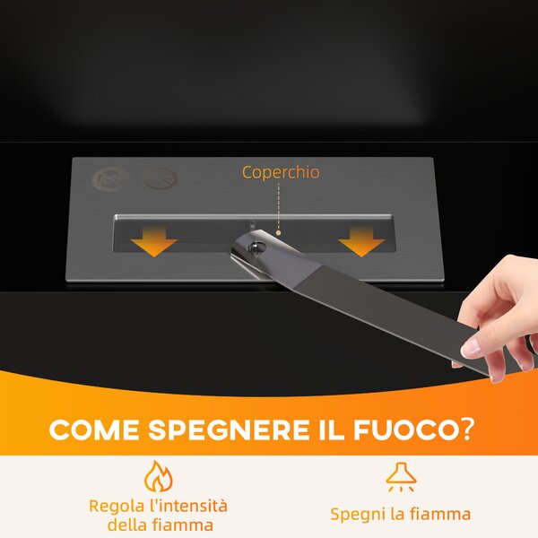 HOMCOM Camino a Bioetanolo 0.9L da Parete con Pannello Protettivo, in Acciaio Inox e Vetro, 100x15x54 cm, Nero e Argento