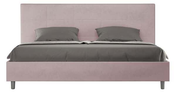 Letto Matrimoniale Queen Size 150x190 cm Senza Rete Imbottito in Microfibra Mika Glicine