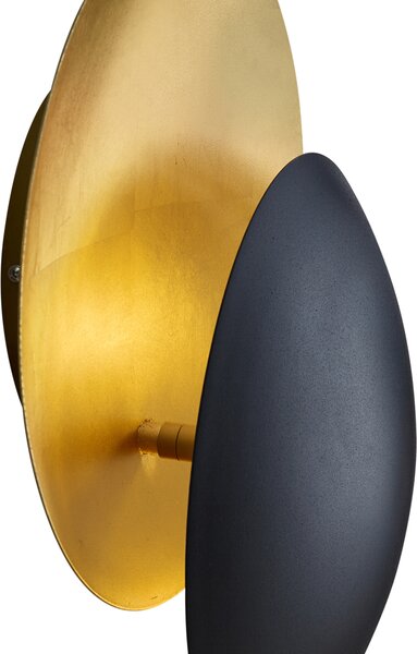 Lampada da parete moderna nera con oro 34,5 cm 2 luci - Sunrise