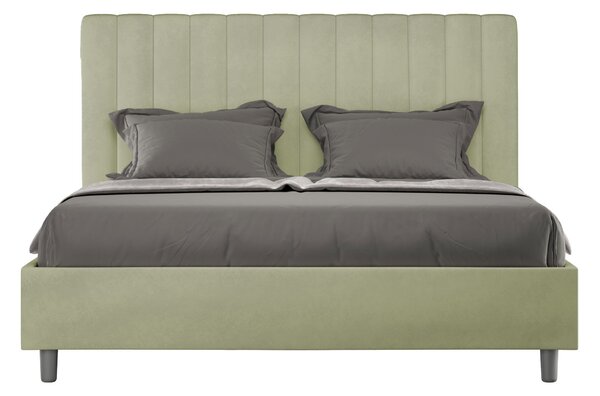 Letto 1 Piazza E Mezzo 130x190 cm Senza Rete Imbottito in Microfibra Agueda Tè Verde
