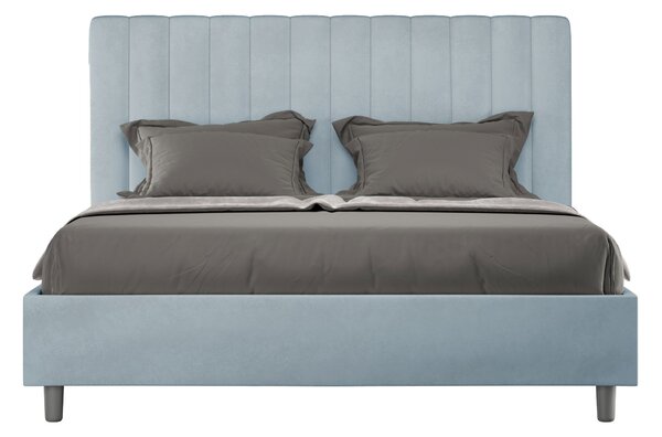 Letto 1 Piazza E Mezzo 130x190 cm Senza Rete Imbottito in Microfibra Agueda Azzurro