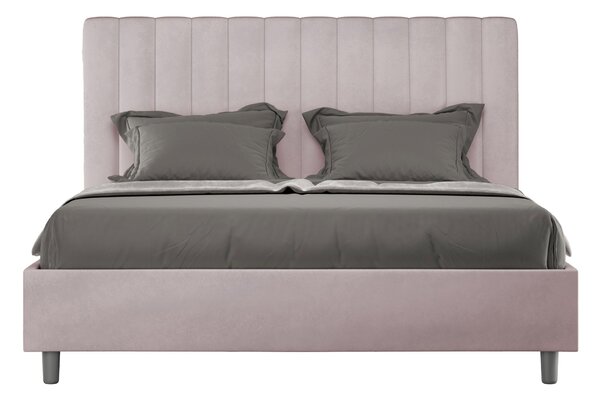 Letto 1 Piazza E Mezzo 130x190 cm Senza Rete Imbottito in Microfibra Agueda Glicine