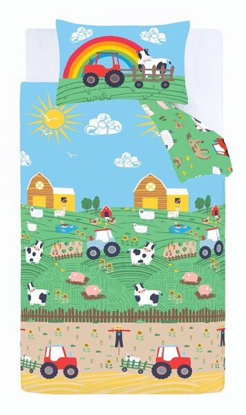 Set copripiumino e federa da bambini per letto singolo 135x200 cm Farmyard Animals – Catherine Lansfield