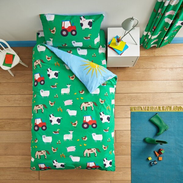 Set copripiumino e federa da bambini per letto singolo 135x200 cm Farmyard Animals – Catherine Lansfield