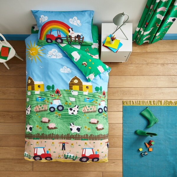 Set copripiumino e federa da bambini per letto singolo 135x200 cm Farmyard Animals – Catherine Lansfield