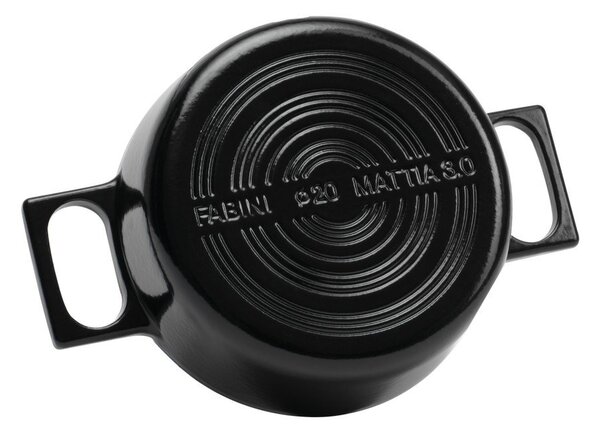 Casseruola in ghisa con coperchio incluso adatta all'induzione 2 l Mattia 3.0 – FABINI