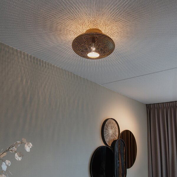 Lampada da soffitto intelligente nera e oro 40 cm incl. Wifi G95 - Radiance