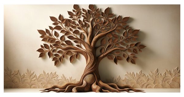 Quadro su tela – Albero della vita in tonalità naturali