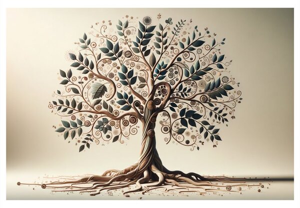 Quadro su tela – Albero della vita con dettagli delicati