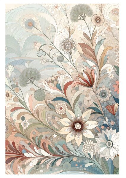 Quadro su tela – Fiori eleganti con linee sottili