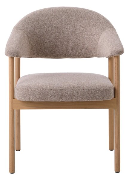 Set di sedie da pranzo beige in rovere massiccio con braccioli 2 pz Elk – Unique Furniture