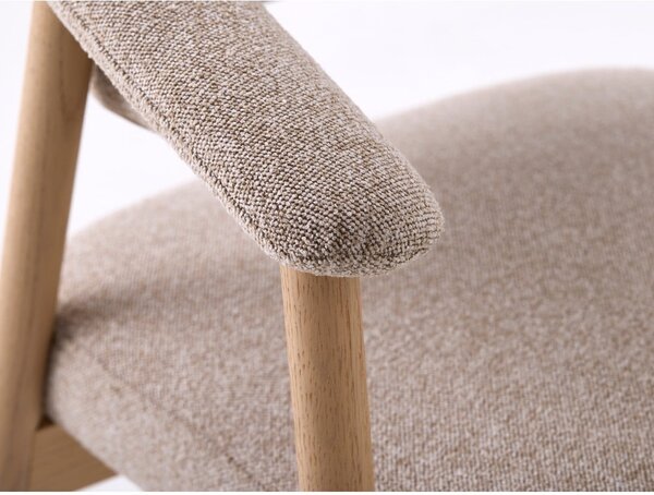 Set di sedie da pranzo beige in rovere massiccio con braccioli 2 pz Elk – Unique Furniture