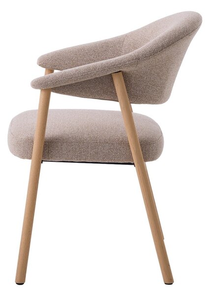 Set di sedie da pranzo beige in rovere massiccio con braccioli 2 pz Elk – Unique Furniture