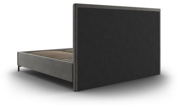 Letto matrimoniale imbottito grigio con contenitore con griglia 180x200 cm Casey - Mazzini Beds