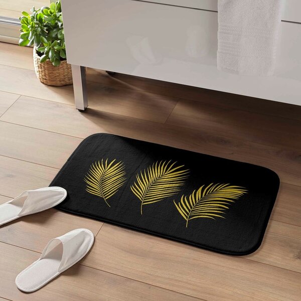 Tappetino per il bagno nero e dorato 45x75 cm Orbella – douceur d'intérieur