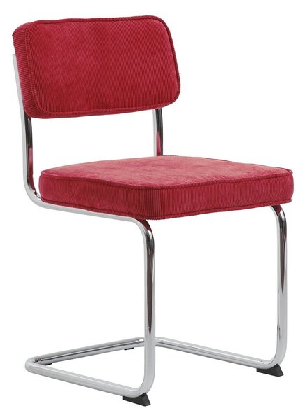 Sedia da pranzo in velluto a coste rosso Rupert - Unique Furniture