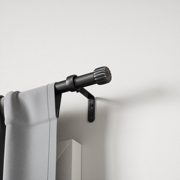 Bastone per tende nero opaco in acciaio regolabile 91 - 168 cm Cleo – Umbra
