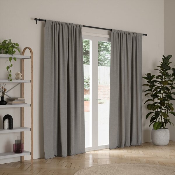 Bastone per tende nero opaco in acciaio regolabile 91 - 168 cm Cleo – Umbra