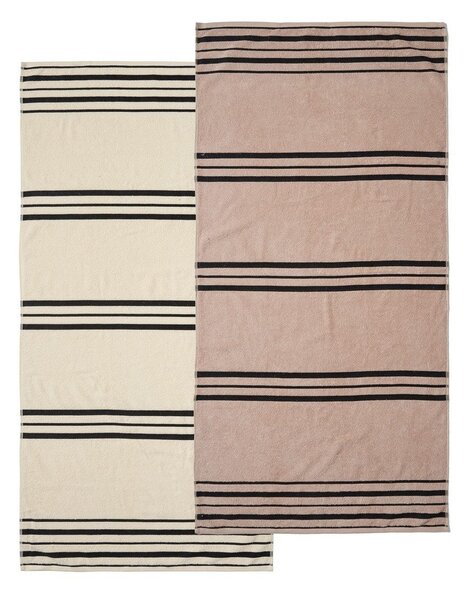 Telo mare beige 75x150 cm Banded Stripe - Catherine Lansfield