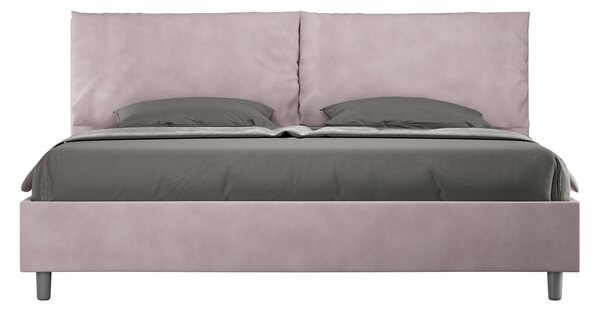 Letto Matrimoniale Queen Size 150x190 cm Senza Rete Imbottito in Microfibra Antea Large Glicine