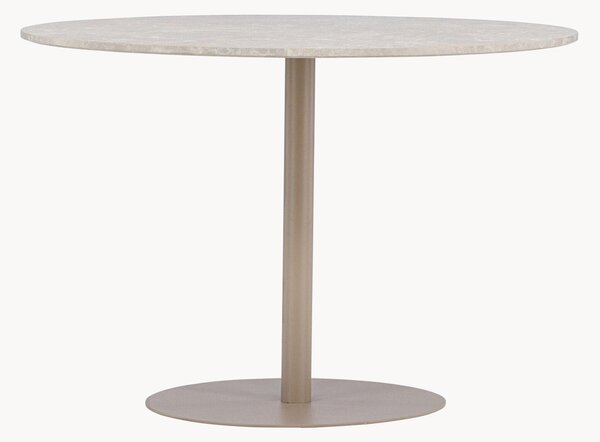 Tavolo rotondo con piano effetto marmo Lycke, Ø 110 cm