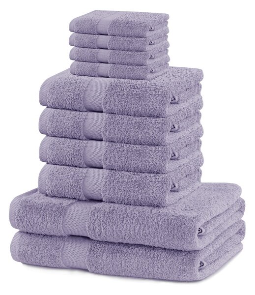 Set di asciugamani per viso e corpo tipo terry lavanda in cotone 10 pz Marina – Restilo