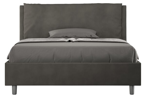 Letto Matrimoniale Francese 140x190 cm Senza Rete Imbottito in Microfibra Antea Large Grigio
