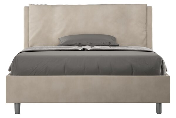 Letto Matrimoniale Francese 140x190 cm Senza Rete Imbottito in Microfibra Antea Large Sabbia