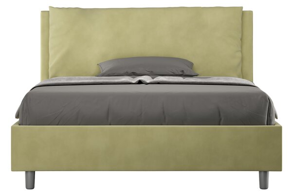 Letto Matrimoniale Francese 140x190 cm Senza Rete Imbottito in Microfibra Antea Large Tè Verde