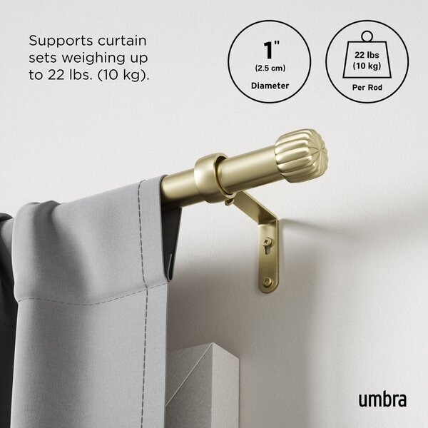 Bastone per tende dorato in acciaio regolabile 91 - 168 cm Cleo – Umbra