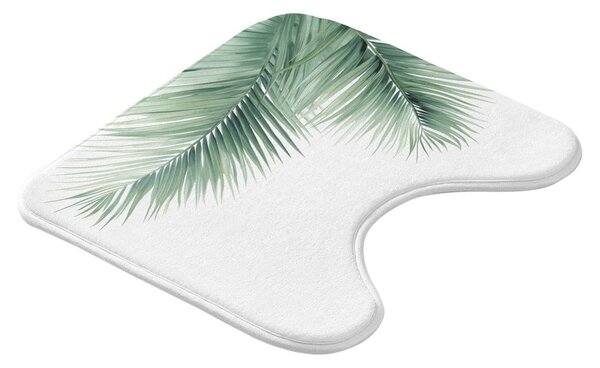 Tappetino per il bagno bianco e verde per WC 45x45 cm Havane – douceur d'intérieur