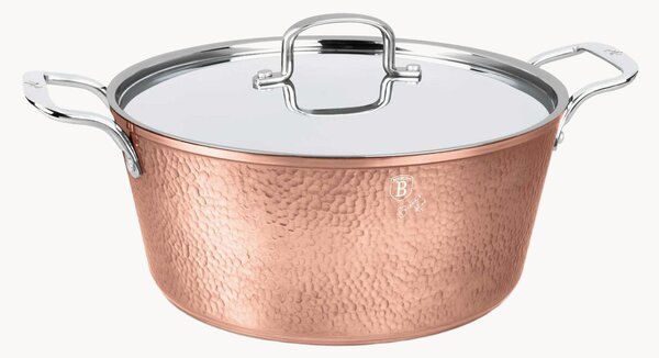 Pentola con rivestimento antiaderente e coperchio Hammered Copper