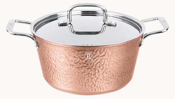 Pentola con rivestimento antiaderente e coperchio Hammered Copper