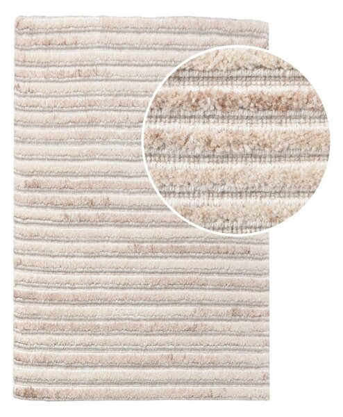 Tappeto in lana tessuto a mano color crema 60x90 cm Mango - House Nordic