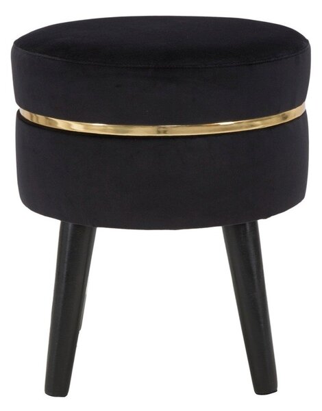 Sgabello imbottito nero Paris, ⌀ 35 cm - Mauro Ferretti