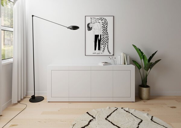 Madia 4 Ante 200x40x83,5 cm Elios Bianco Lucido