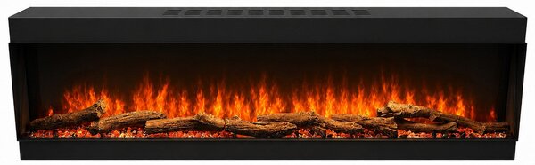 Camino Elettrico da Incasso a Parete Frontale 150x18x46 cm Detroit LED RGB e APP
