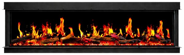 Camino Elettrico da Incasso a Parete 127x24x52 cm Detroit LED RGB e APP