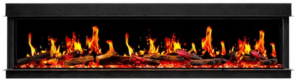 Camino Elettrico da Incasso a Parete 152x24x52 cm Detroit LED RGB e APP
